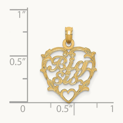 BIG SIS in Heart Charm, 14K