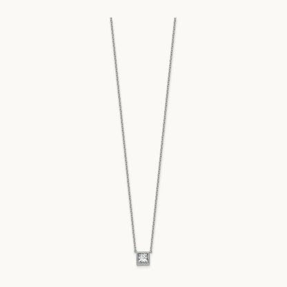 Princess Bezel Set Pendant, 1.00-4.00 ct tw Lab-Grown Diamond — 1 ct, 14K White Gold