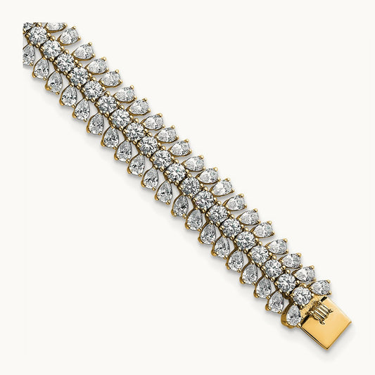Fashion Tennis Bracelet, 10.00 ct tw Lab-Grown Diamond — 14K Yellow Gold