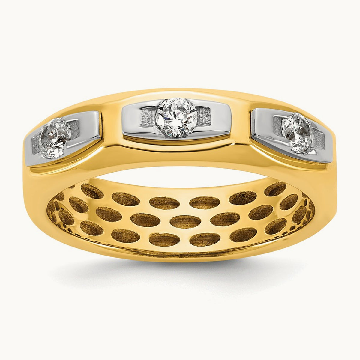 14ktt IB Goodman Mens Satin Complete 1/3ct Diamond Ring