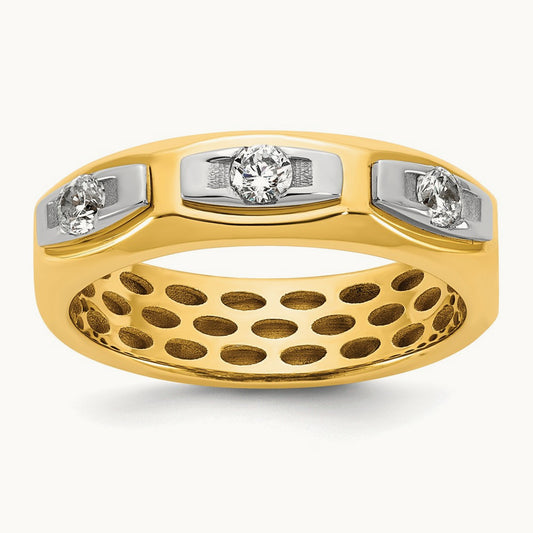 14ktt IB Goodman Mens Satin Complete 1/3ct Diamond Ring