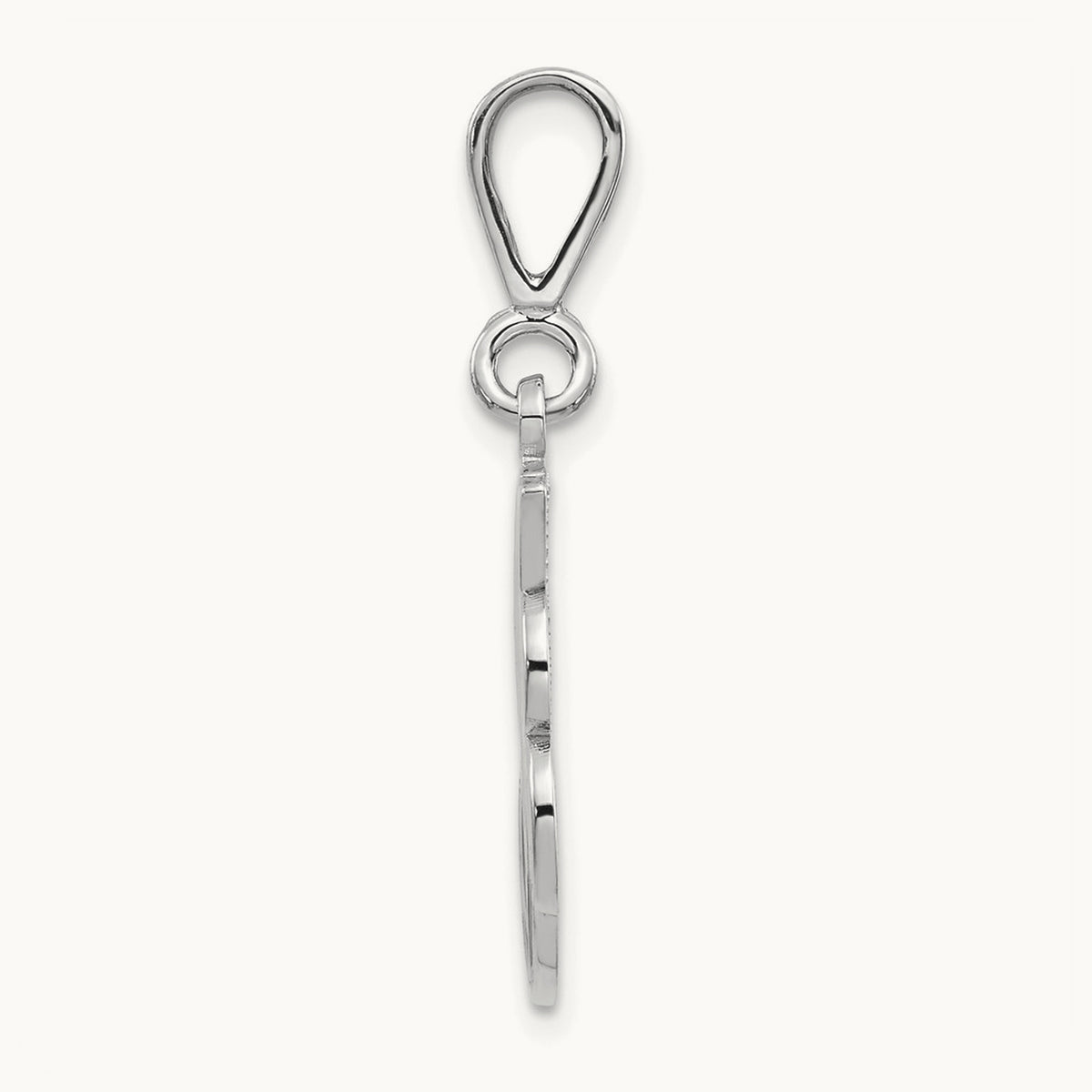 Solid Polished Script Filigree Initial Pendant — J