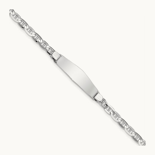 WG Soft Diamond Shape Anchor Link ID Bracelet, 14K