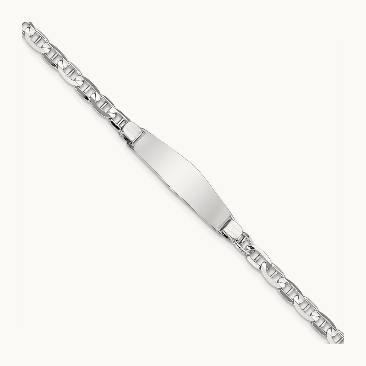 WG Soft Diamond Shape Anchor Link ID Bracelet, 14K
