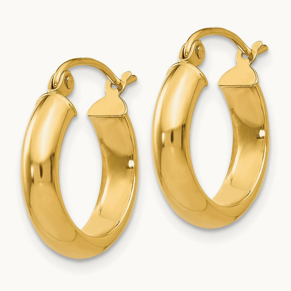 Round Tube Hoop Earrings — 14K Yellow Gold, 17mm