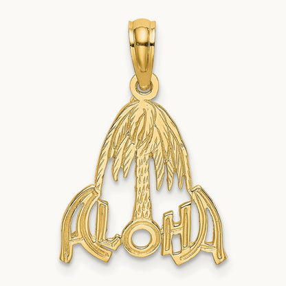 ALOHA Palm Tree Charm, 14K