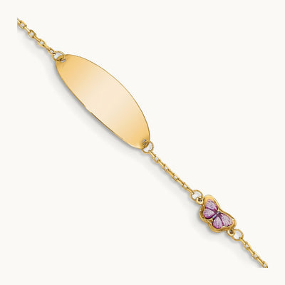 Children's Enamel Butterfly with .5in extension ID Bracelet — 5.5mm