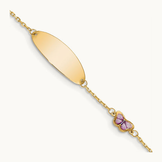 Children's Enamel Butterfly with .5in extension ID Bracelet — 5.5mm