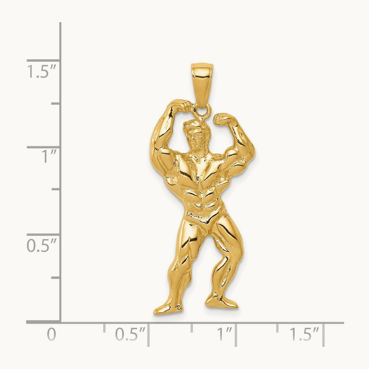 Solid Polished Weightlifter Pendant — photo set