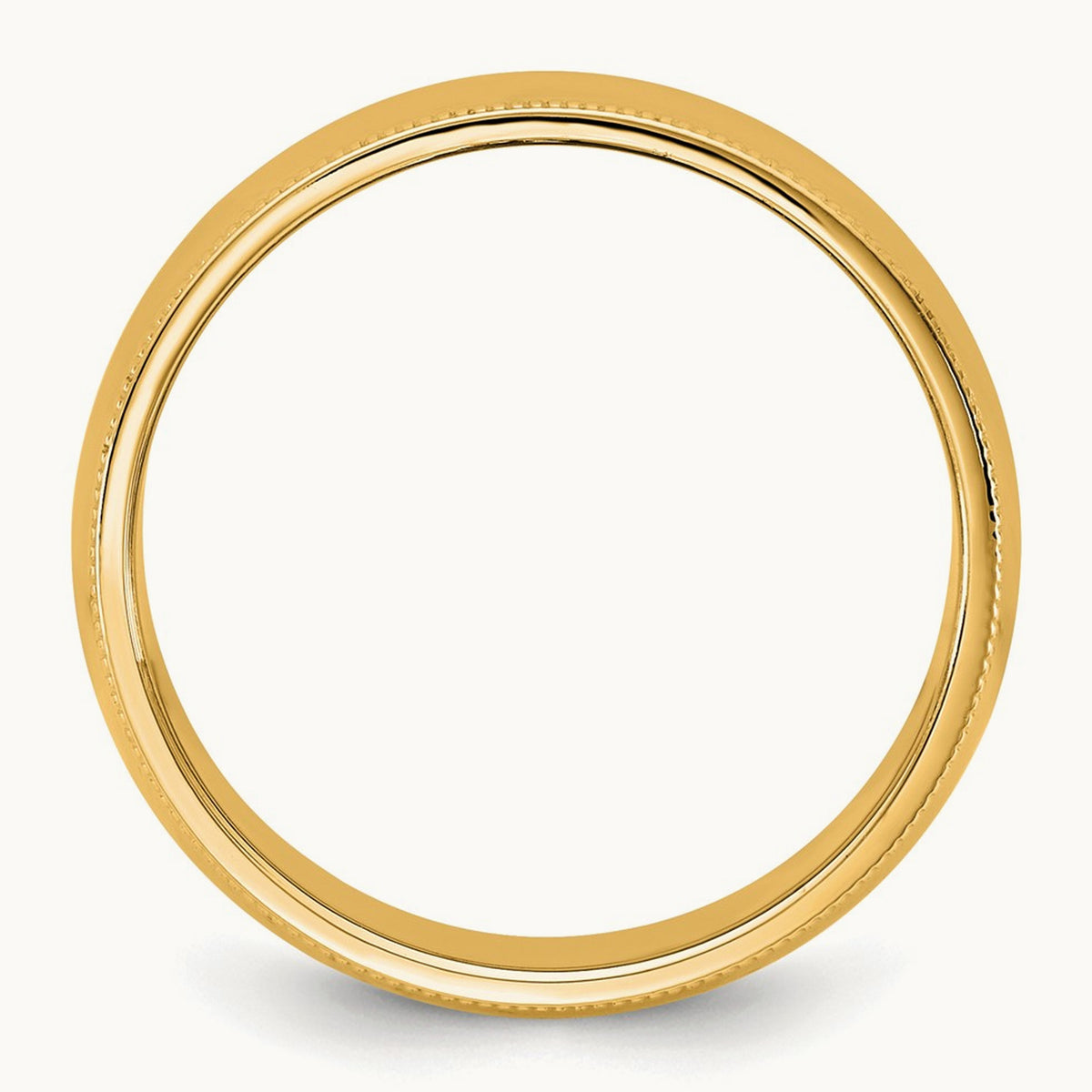 Milgrain Half Round Band, 7mm, 10K Yellow Gold