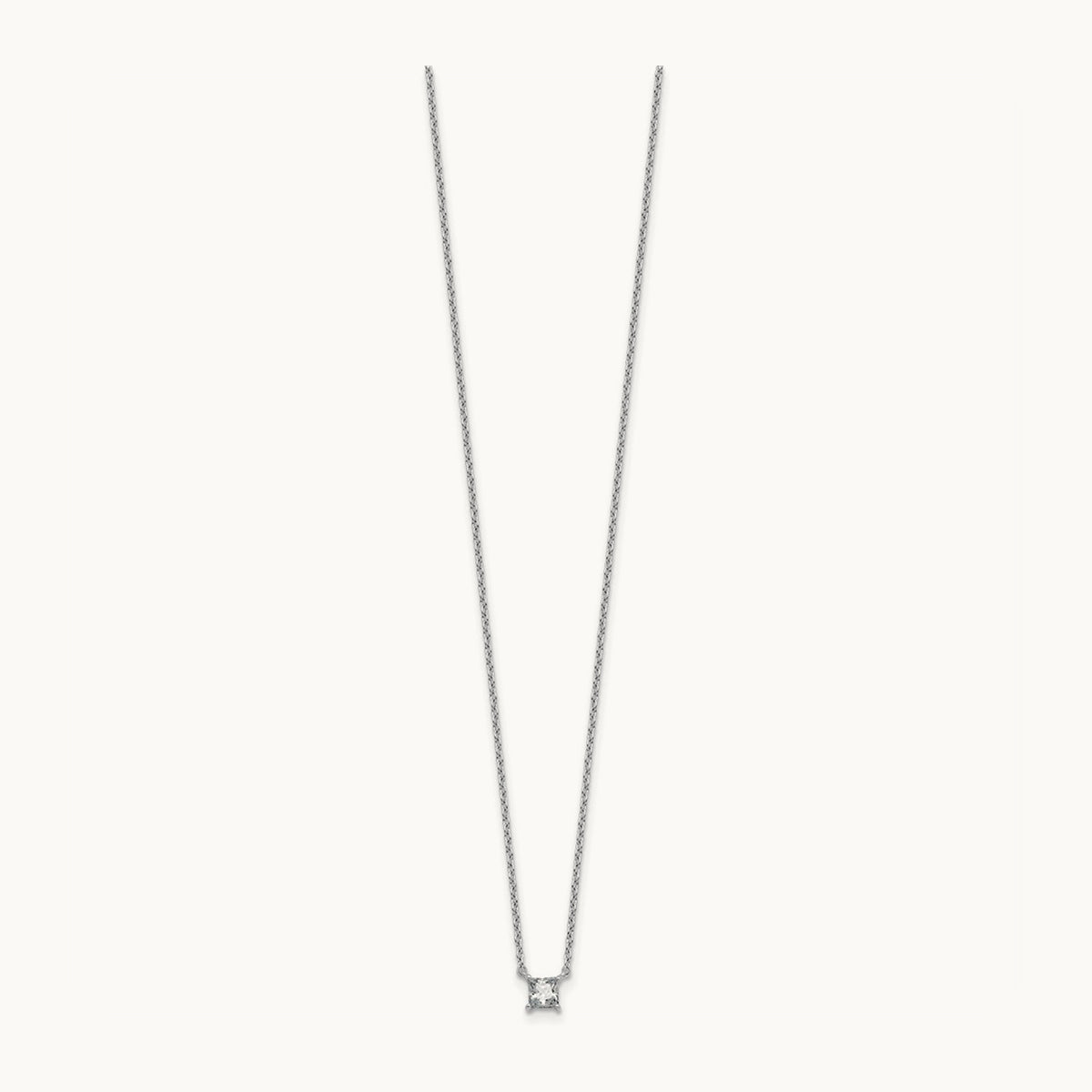 Princess Pendant Necklace, 0.25-4.00 ct tw Lab-Grown Diamond — 1/4 ct, VS (Best), 14K White Gold