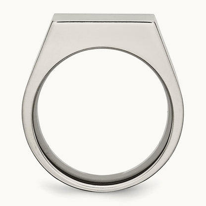 Brushed and Polished Signet Ring — photo set