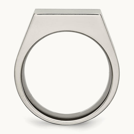 Brushed and Polished Signet Ring — photo set