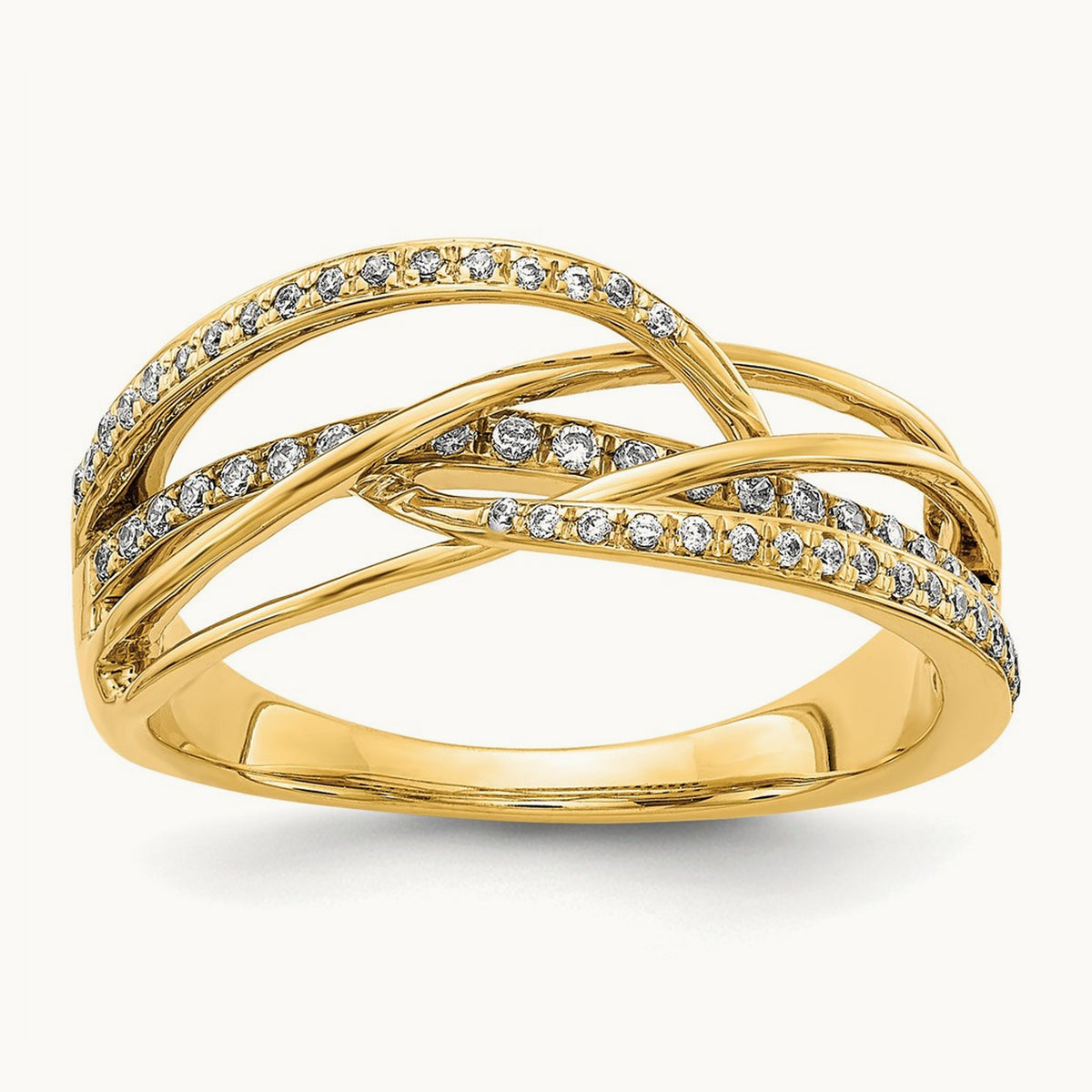 Diamond Swirl Ring, 14K