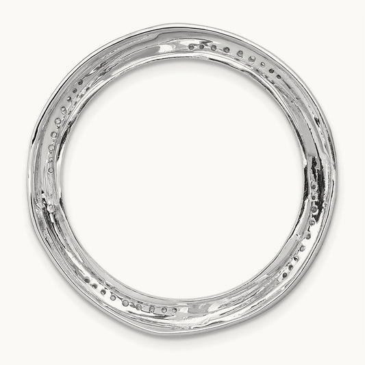 1/5ct. Diamond Fancy Twist Circle Chain Slide, 14K White Gold