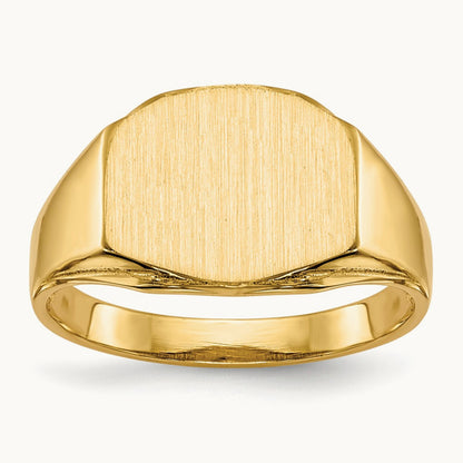 11.5x8. Open Back Signet Ring, 5mm, 14K