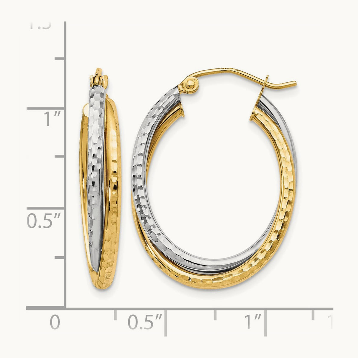 Textured Hinged Hoop Earrings — Leslie's — photo set