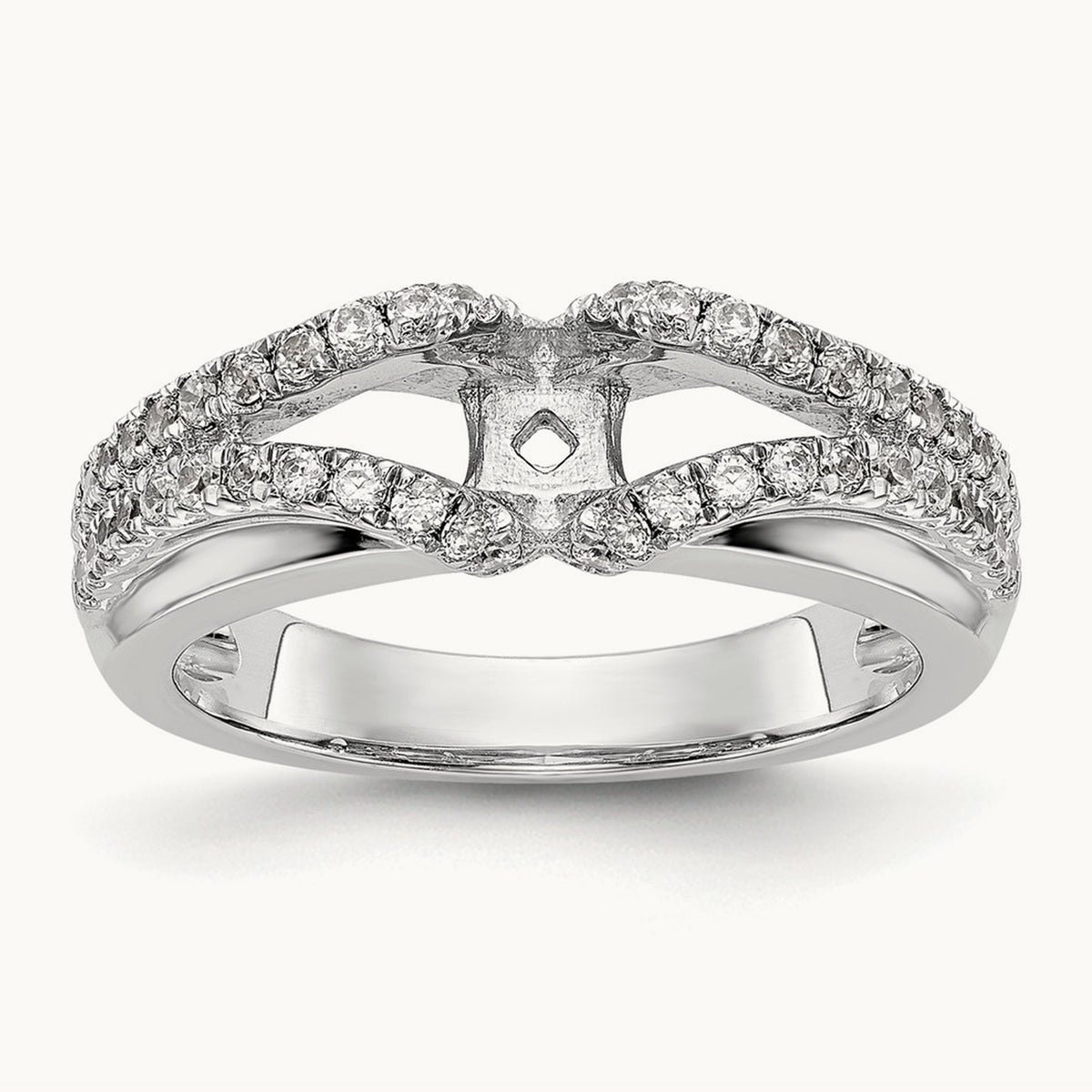 Peg Set Semi-Mount Engagement Ring, 0.50 ct tw