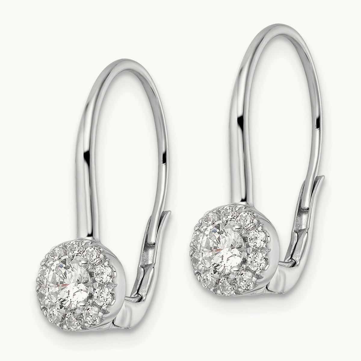 Drop Leverback Earrings, 0.75-1.50 ct tw Lab-Grown Diamond — 3/4 ct, 14K White Gold