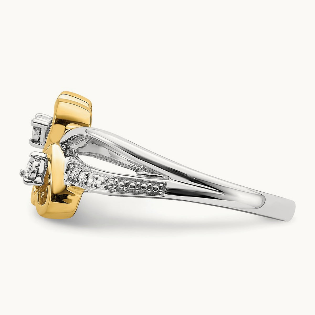 Polished Double Heart Diamond Ring — photo set