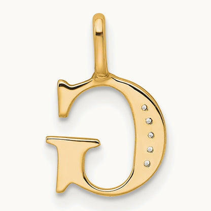 Diamond Letter G Initial Pendant, 14K