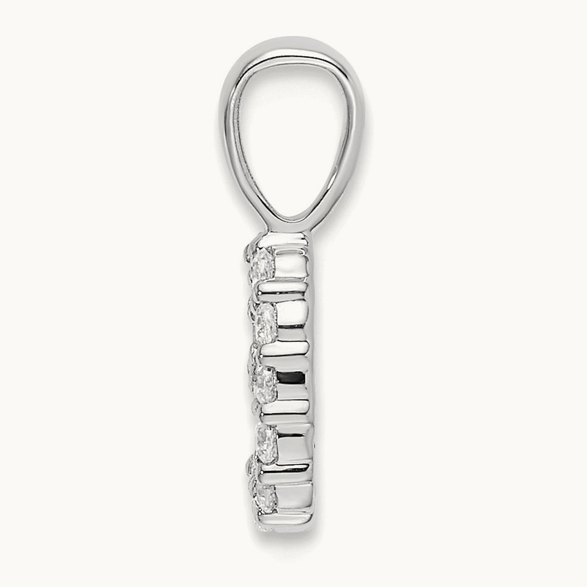 Diamond Number 9 Pendant — 14K White Gold, 13.12mm