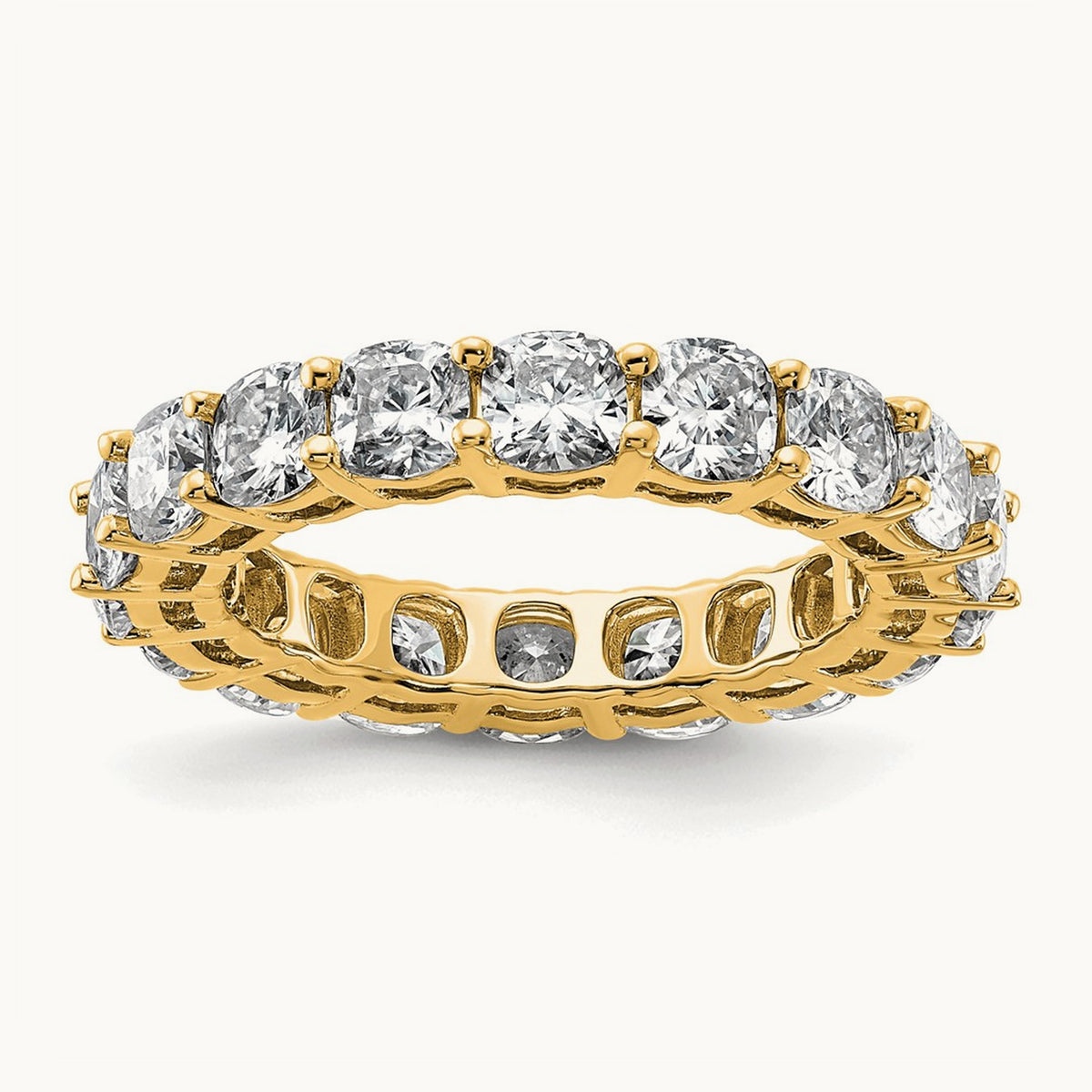 Cushion Eternity Band, 3.50 ct tw Lab-Grown Diamond — 14K Yellow Gold