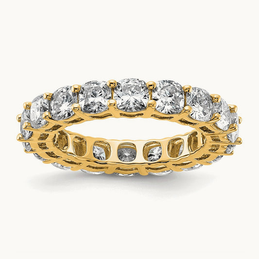 Cushion Eternity Band, 3.50 ct tw Lab-Grown Diamond — 14K Yellow Gold