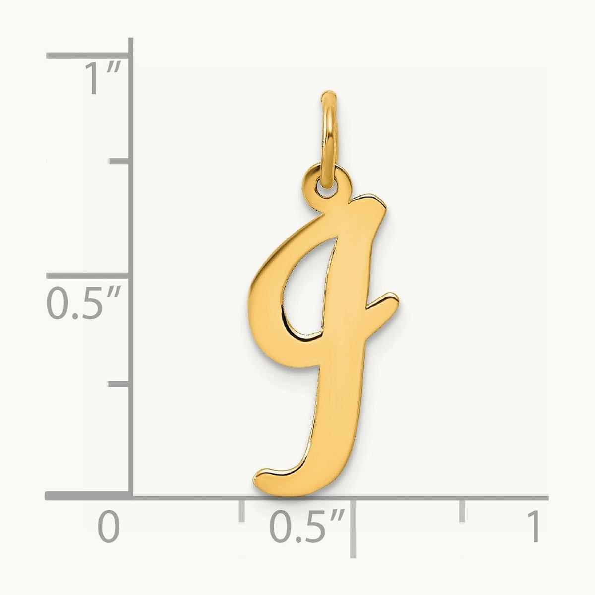 Large Script Initial Charm — 14K Yellow Gold, I