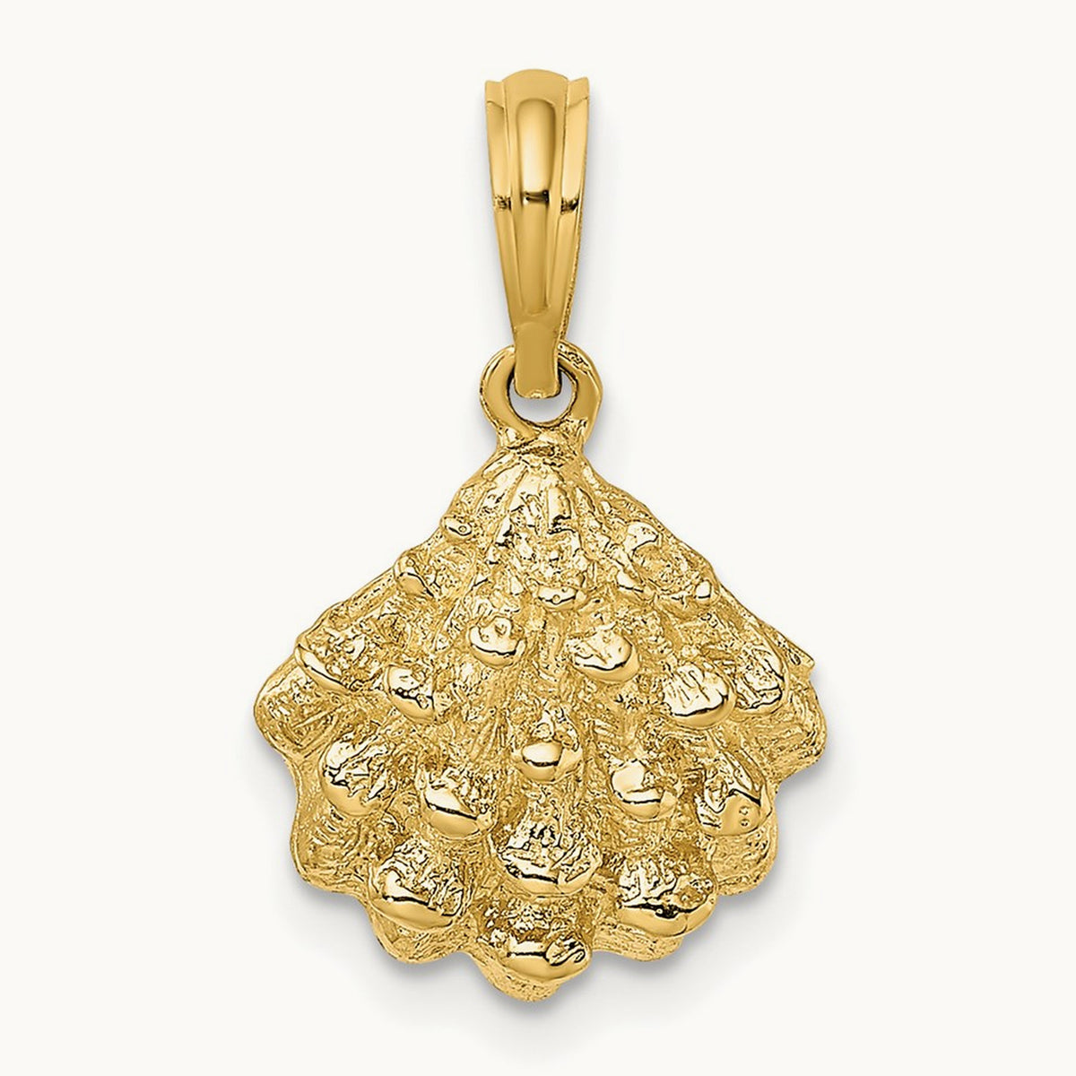 Textured Oyster Shell Charm — 17mm