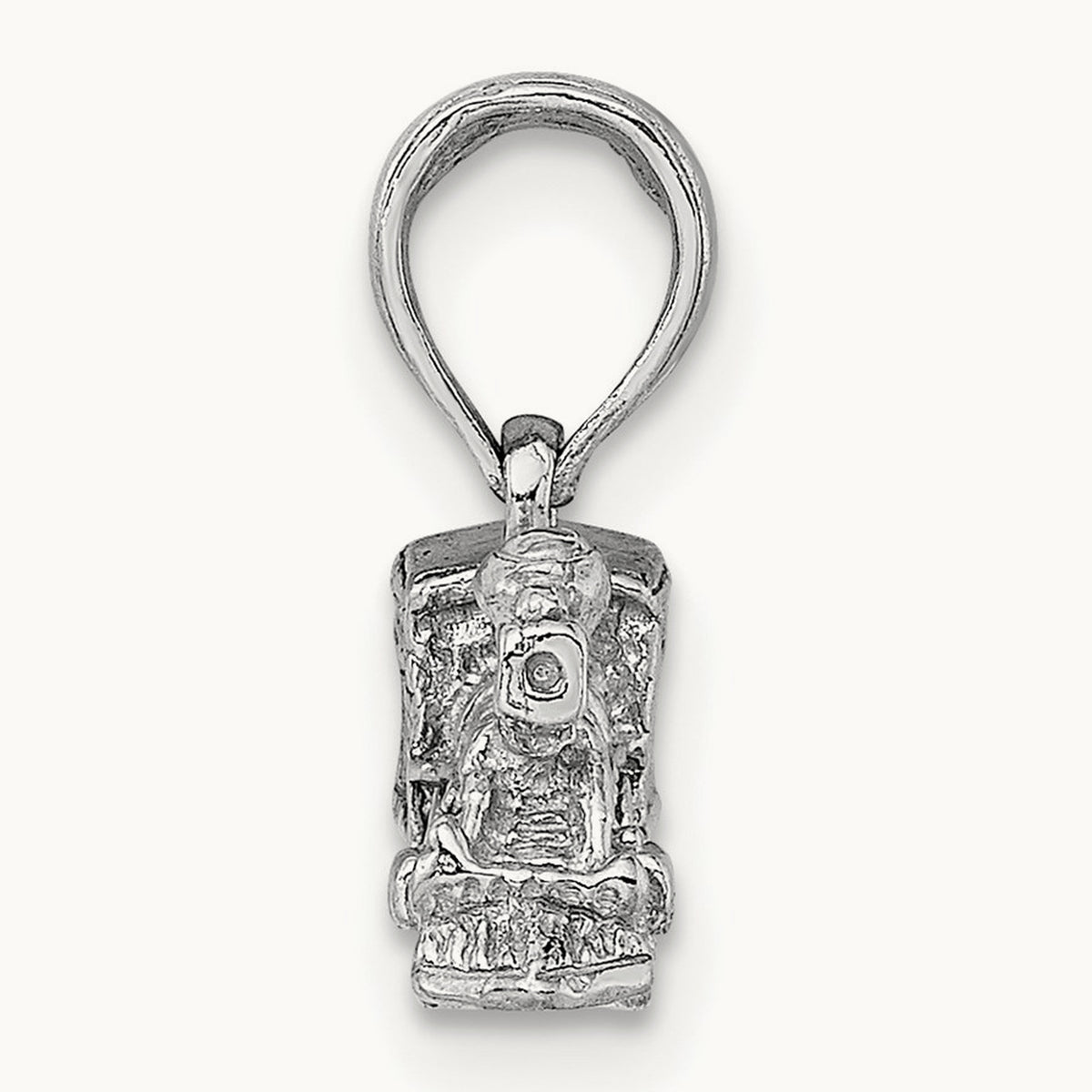 3-D Miniature Train Charm — 14K White Gold, 7.25mm