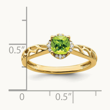 Polished Peridot and Diamond Ring — photo set