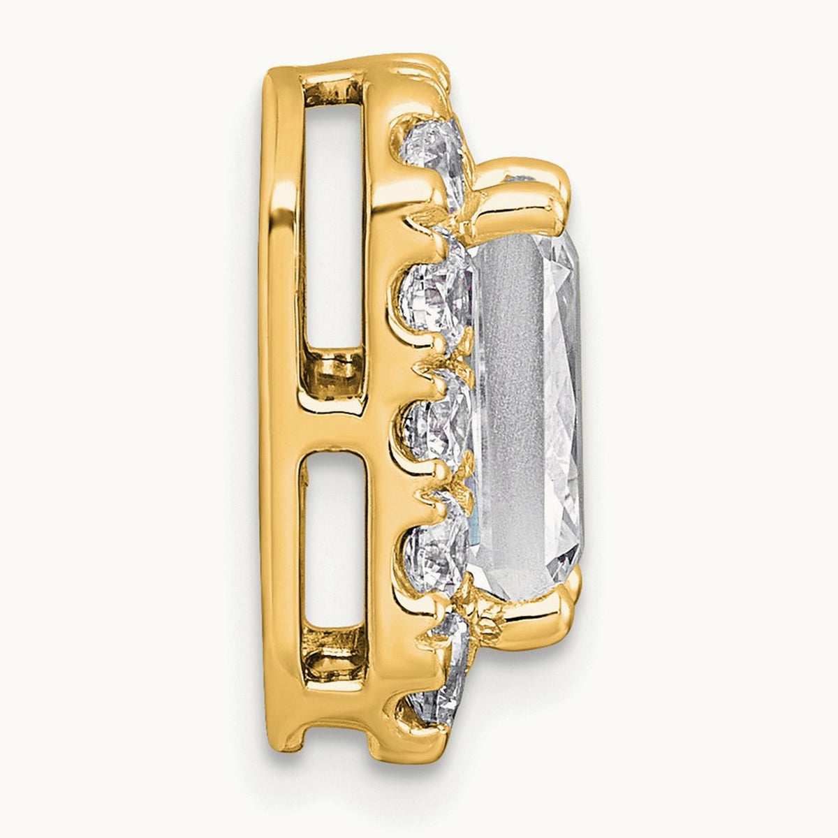 Radiant Halo Chain Slide, 0.25-5.50 ct tw Lab-Grown Diamond — 3 1/2 ct, 14K Yellow Gold