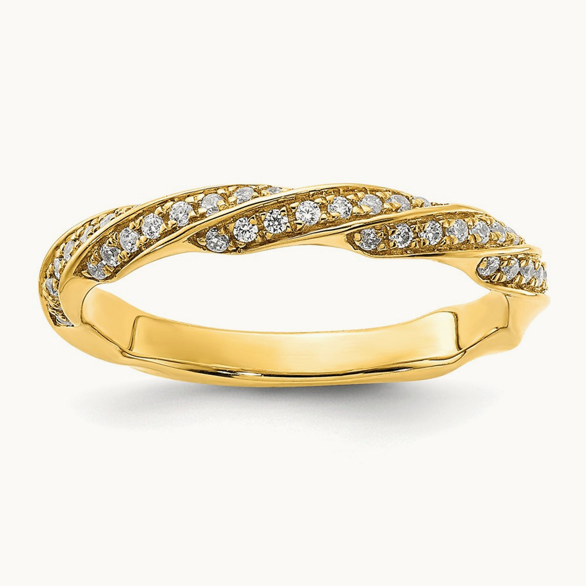 Complete Twisted Diamond Wedding Band, 14K