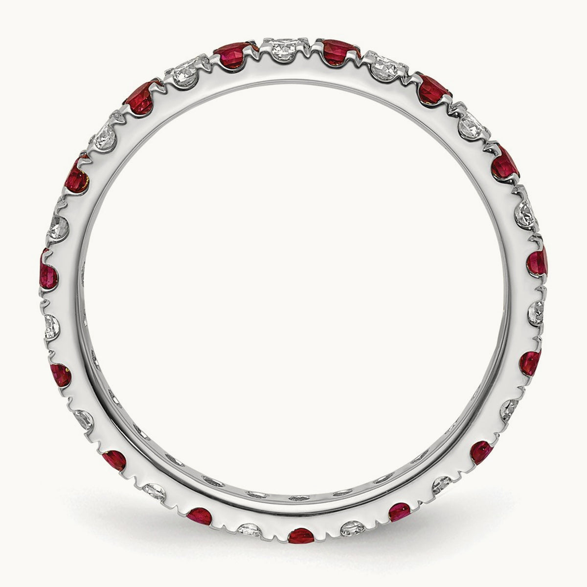 Created Ruby Eternity Band — 14K White Gold, 2.25 mm