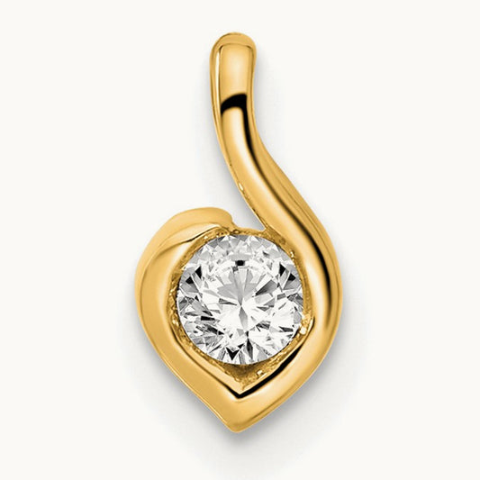 Fashion Pendant, 0.15 ct tw Lab-Grown Diamond — 14K Yellow Gold