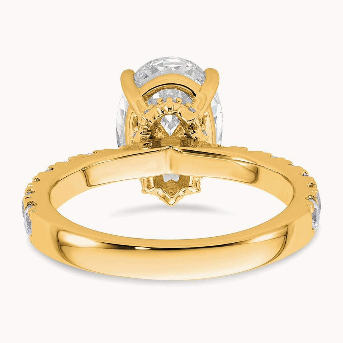 Oval Semi-Mount Solitaire Engagement Ring, 0.25-0.50 ct tw Lab-Grown Diamond — 5/8 ct, VS/SI (Great), 14K Yellow Gold