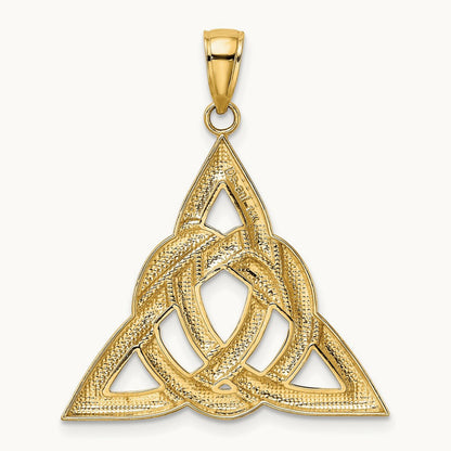 Polished Large Celtic Trinity Knot Charm, 14K