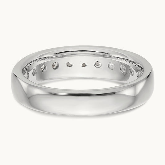 11-Stone Diamond Channel Band, 14K White Gold