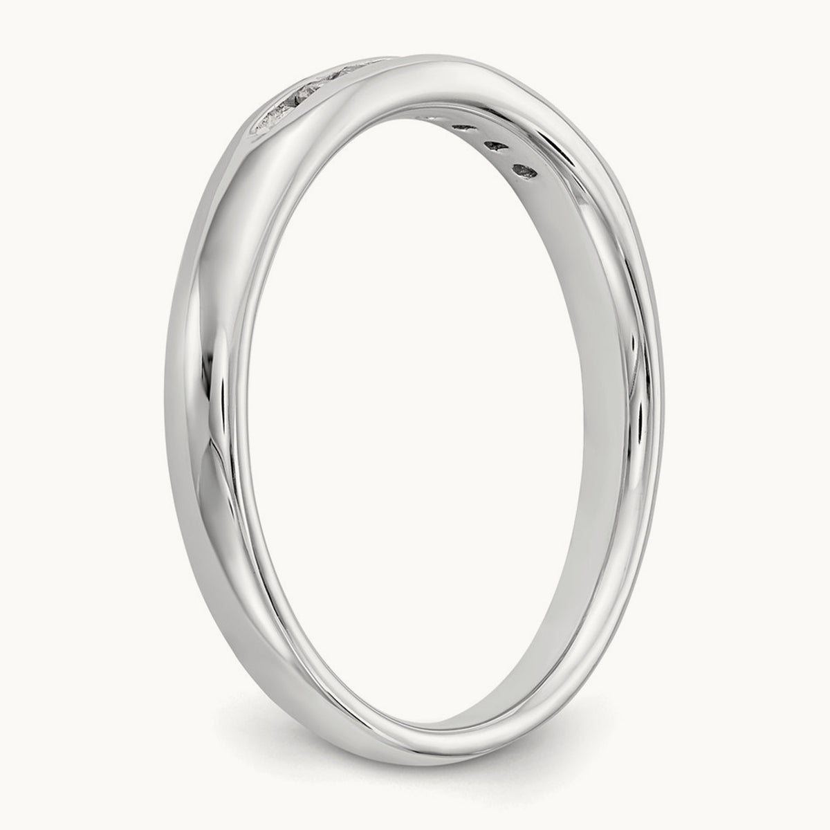 7-Stone Diamond Channel Band, 14K White Gold