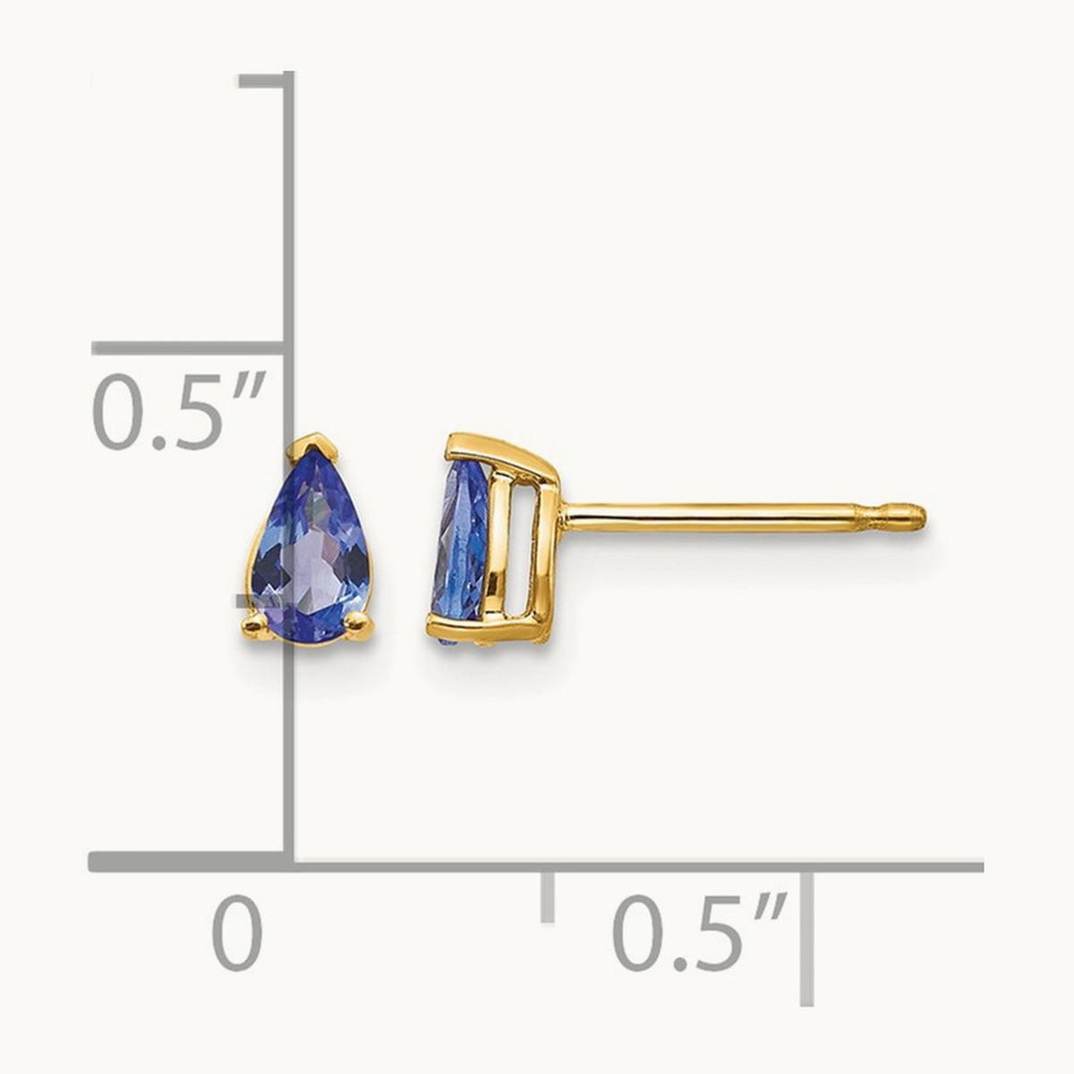 Tanzanite Post Earrings, 14K