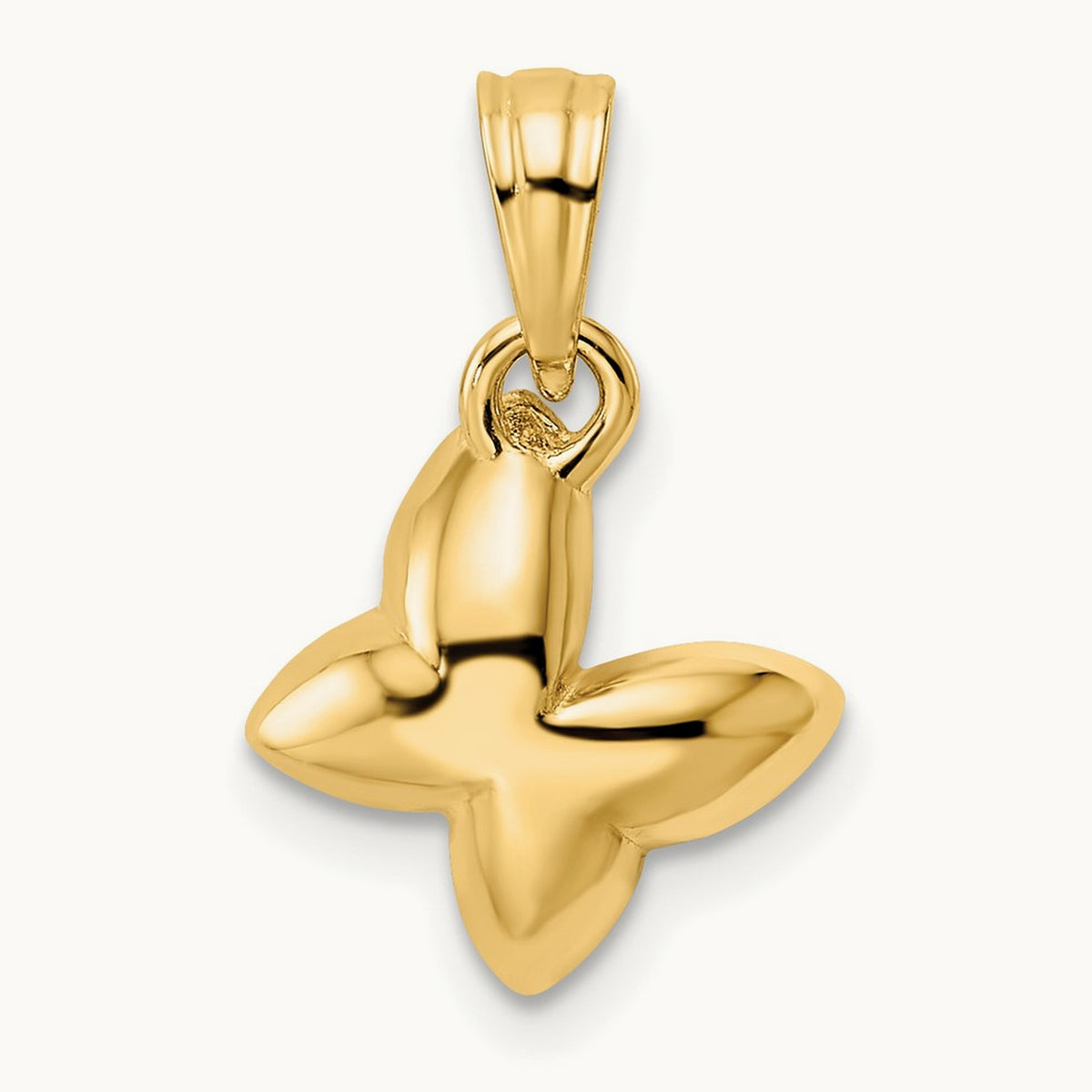 Half Diamond-cut Butterfly Pendant, 14K with White Rhodium