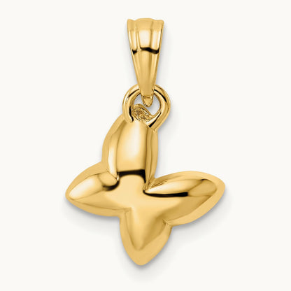Half Diamond-cut Butterfly Pendant, 14K with White Rhodium