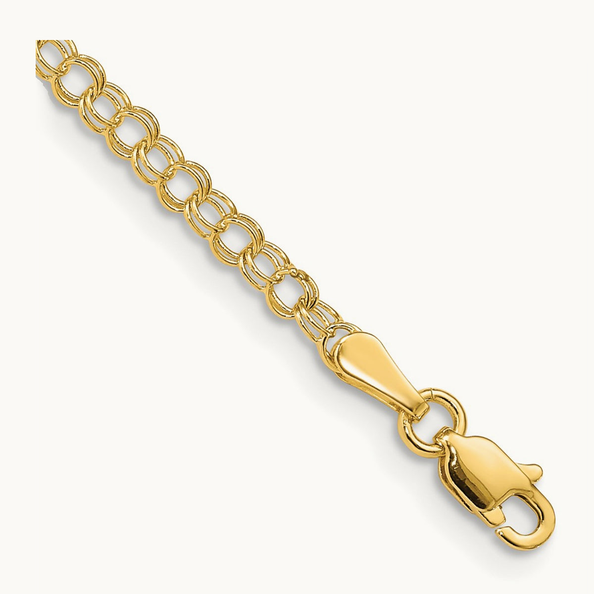 Solid Double Link Charm Bracelet — photo set