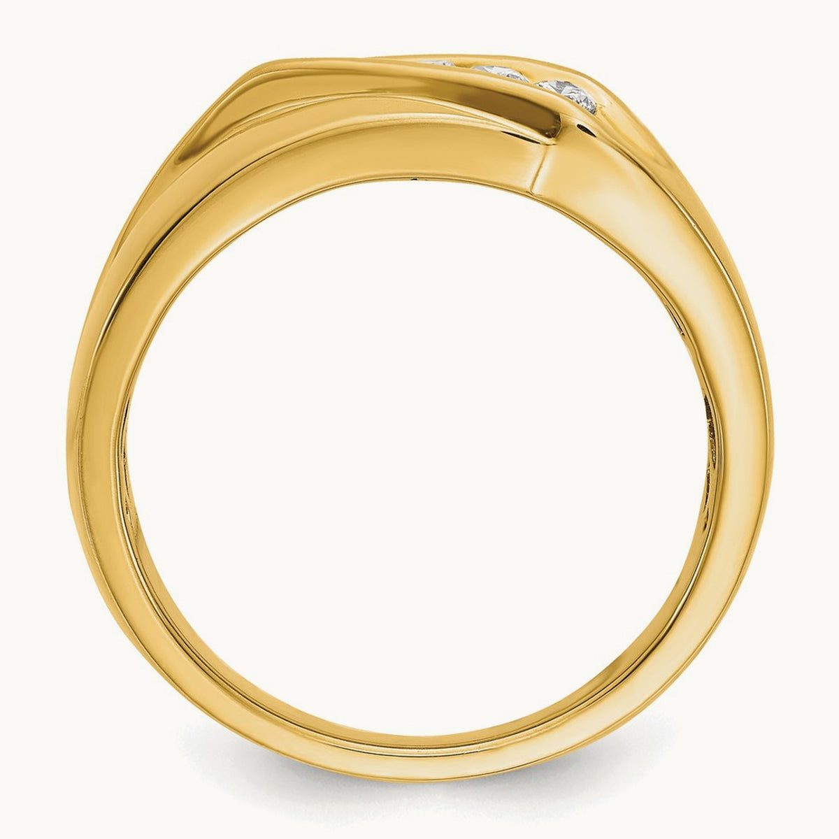 5 Stone Men's Ring, 0.25 ct tw Lab-Grown Diamond — 14K Yellow Gold, 10