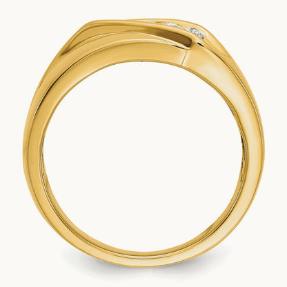 5 Stone Men's Ring, 0.25 ct tw Lab-Grown Diamond — 14K Yellow Gold, 10