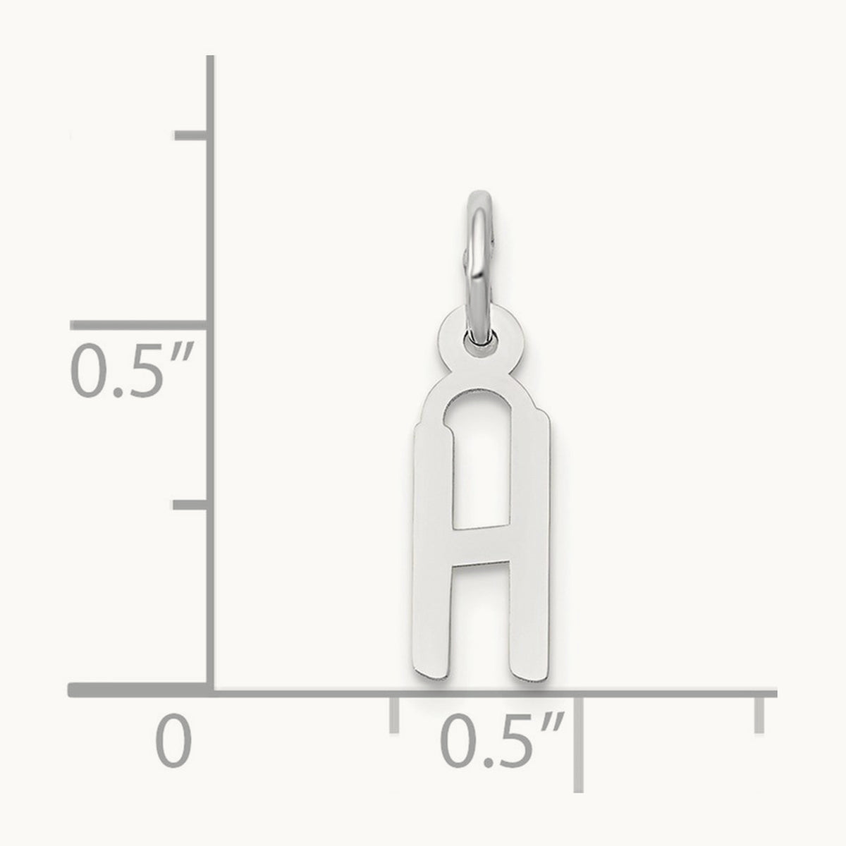 Small Slanted Block Initial Charm — 14K White Gold, H