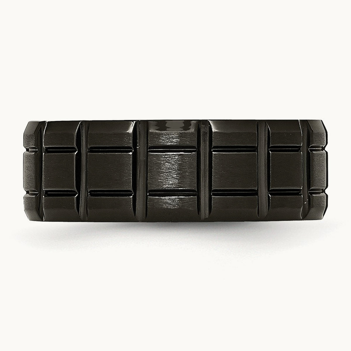 Titanium Brushed and Polished Black IP-plated 8mm Notched Band