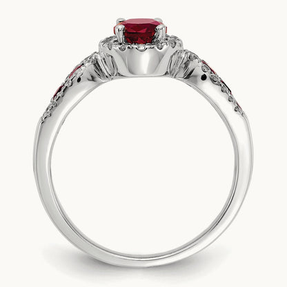Oval Created Ruby Ring — 7