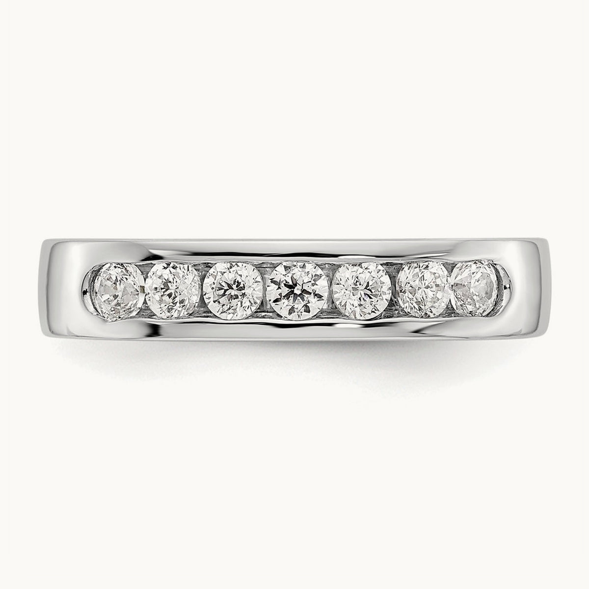 Setting: 7- Stone Closed Channel Band Mounting, 2.4mm — 14K White Gold